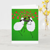 Het dansende Wenskaart van Schapen Kaart (Gele Bloem)