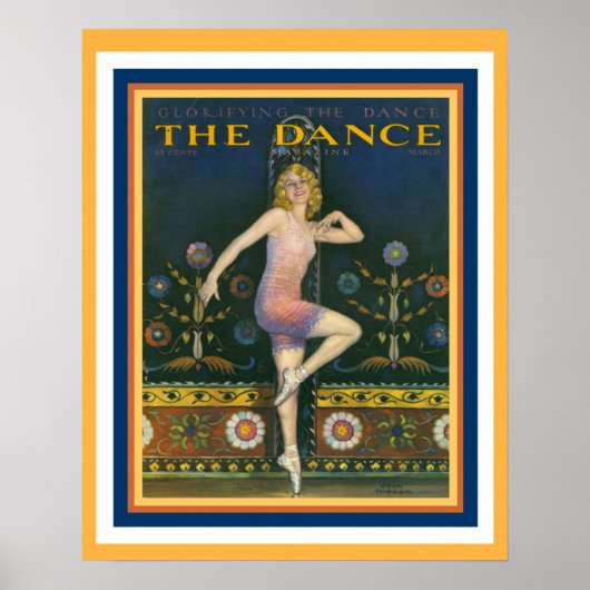 Het danspagazine van 1920's Art Deco Poster 16 x 2 (Voorkant)