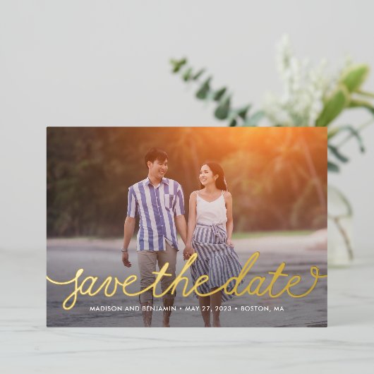 Het Darling Manuscript Echte FOLIE sparen de Kaart (Staand Voorkant)