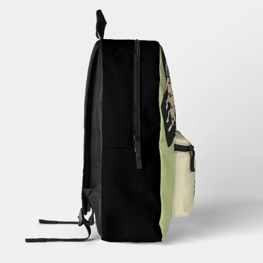 Het dartboard op je borst. bedrukte rugzak (Links)