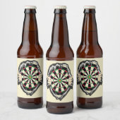 Het dartboard op je borst. bier etiket (Flessen)