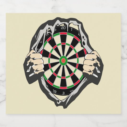 Het dartboard op je borst. bier etiket (Enkel label)
