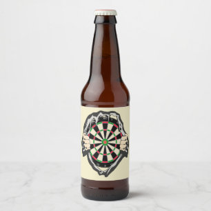 Het dartboard op je borst. bier etiket