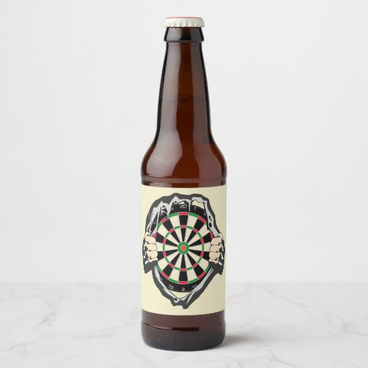 Het dartboard op je borst. bier etiket (Voorkant)
