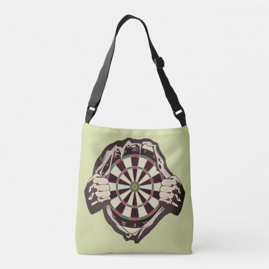 Het dartboard op je borst. crossbody tas (Achterkant)