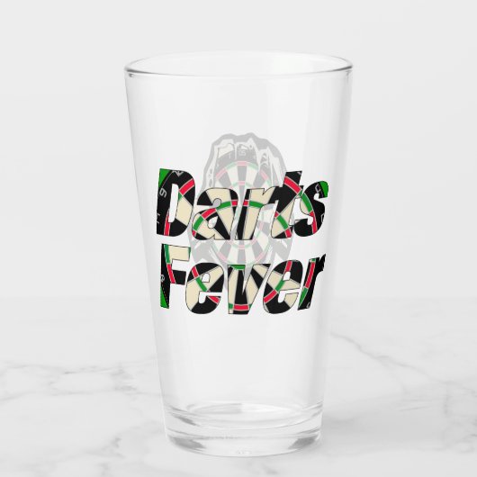 Het dartboard op je borst Darts Fever Glas (Achterkant)