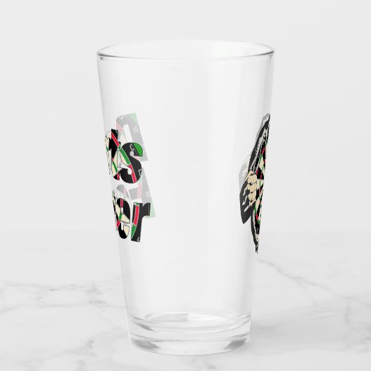 Het dartboard op je borst Darts Fever Glas (Rechts)