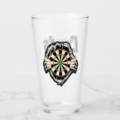 Het dartboard op je borst Darts Fever Glas (Voorkant)