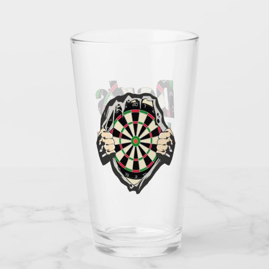 Het dartboard op je borst Darts Fever Glas (Voorkant)