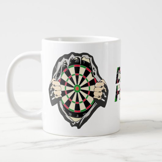 Het dartboard op je borst Darts Fever Grote Koffiekop (Links)