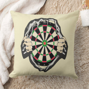 Het dartboard op je borst. kussen