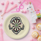 Het dartboard op je borst. papieren bordje (Feest)