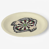 Het dartboard op je borst. papieren bordje (Gekanteld)