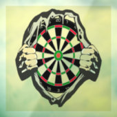 Het dartboard op je borst. raamsticker (Vel 3)