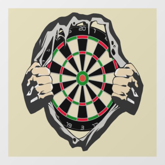 Het dartboard op je borst. raamsticker (Vel)