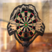 Het dartboard op je borst. raamsticker (Vel 2)