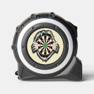 Het dartboard op je borst. rolmaat
