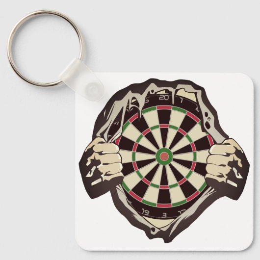 Het dartboard op je borst. sleutelhanger (Voorkant)
