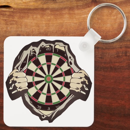 Het dartboard op je borst. sleutelhanger (Achterkant)