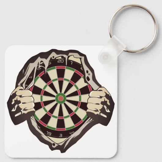 Het dartboard op je borst. sleutelhanger (Achterkant)