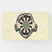 Het dartboard op je borst. spandoek (Horizontaal)