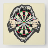 Het dartboard op je borst. vierkante klok (Voorkant)