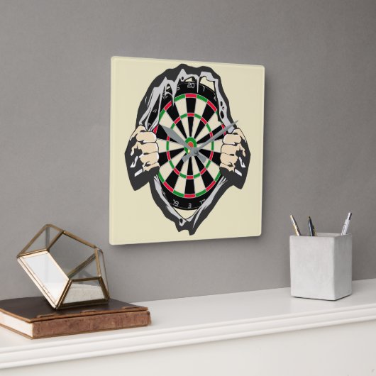 Het dartboard op je borst. vierkante klok (Kantoor)