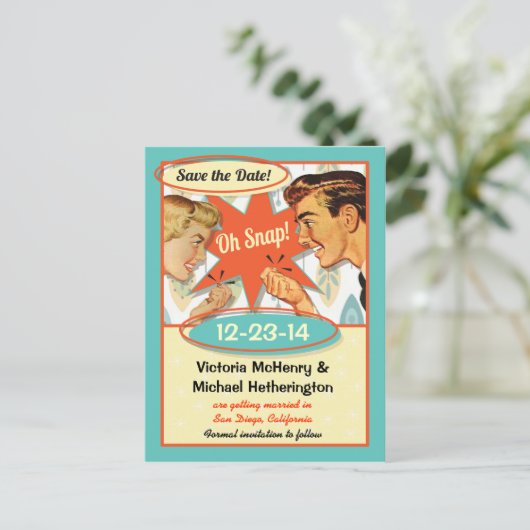 Het datumBriefkaart opnieuw opslaan Aankondigingskaart (Staand voorkant)