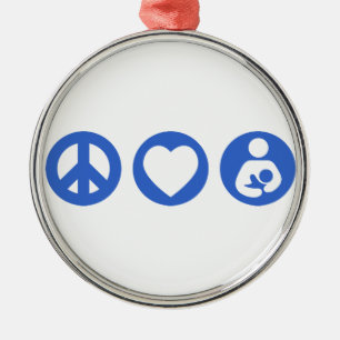 Het De borst geven van de Liefde van de vrede Metalen Ornament