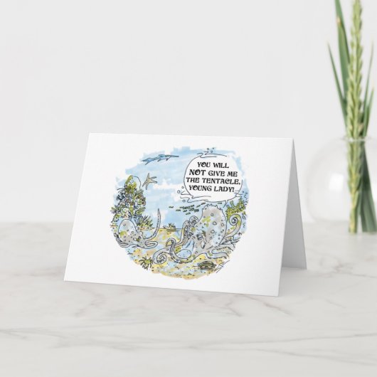 Het de cartoonwenskaart van de Tentakel Kaart (Voorkant)