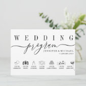 Het de ceremonieschema van de Chronologie van het  Programmakaart (Staand voorkant)