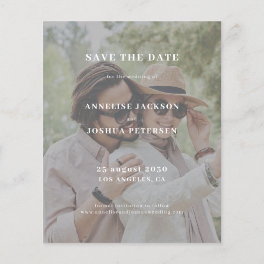 Het de fototypografische huwelijk van de begroting flyer (Achterkant)