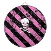 Het de gebarsten Schedel en bot van strepen EMO Dartbord (Voorkant)