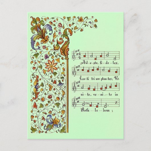 Het de groetBriefkaart adeste fideles oh van Feestdagenkaart (Voorkant)