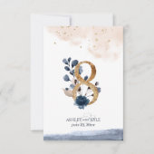 Het de lijstaantal van de bruiloft in marine, brij kaart (Voorkant)