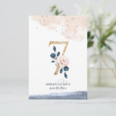 Het de lijstaantal van de bruiloft in marine, brij kaart (Staand voorkant)