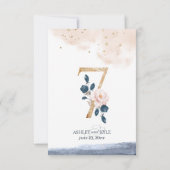 Het de lijstaantal van de bruiloft in marine, brij kaart (Achterkant)