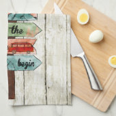 Het de richtingteken van de Waterverf van het cita Theedoek (Quarter Fold)