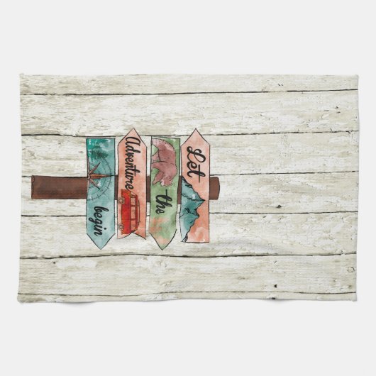 Het de richtingteken van de Waterverf van het cita Theedoek (Horizontaal)