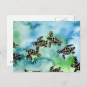 het de schildpadden het reptiel dierlijke wild van briefkaart (Voorkant / Achterkant)