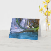 Het de tropische Nota of Wenskaart van de Waterval Kaart (Gele Bloem)