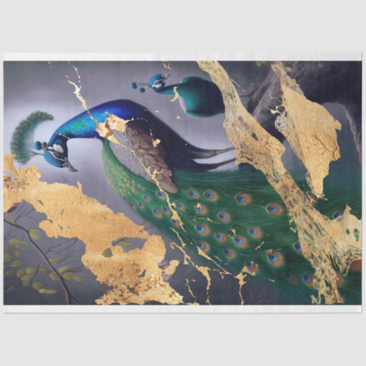 Het debetpapier van de Golden Peacock Tissuepapier (Voorkant)