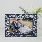 Het Decoratieve Floral van het Manuscript van Joy  Folie Feestdagenkaart (Staand Voorkant)