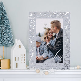 Het Decoratieve Floral van het Manuscript van Joy  Folie Feestdagenkaart