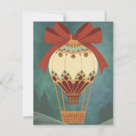 Het decoratieve ornament van een hete luchtballon feestdagenkaart