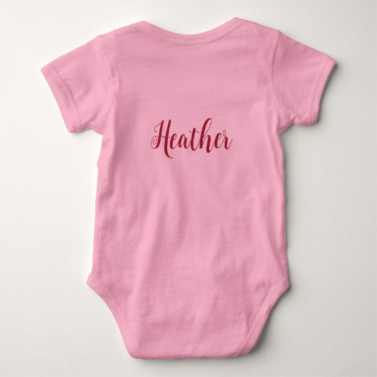 Het decoratieve script voor baby Girl personaliser Romper (Achterkant)