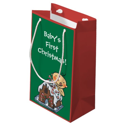 Het decorteren van een ontbijtkoek voor Kerstmis Klein Cadeauzakje (Achterkant Gekanteld)