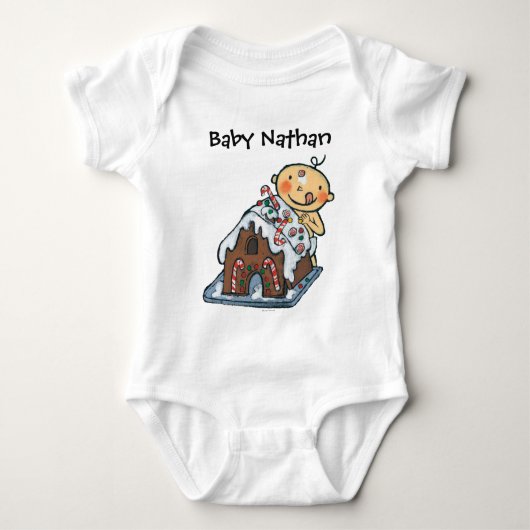 Het decorteren van een ontbijtkoek voor Kerstmis Romper (Voorkant)