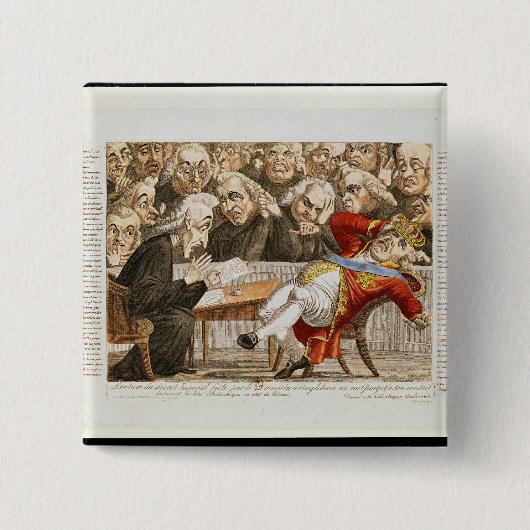 Het decreet-Imperial aan George III Vierkante Button 5,1 Cm (Voorkant)