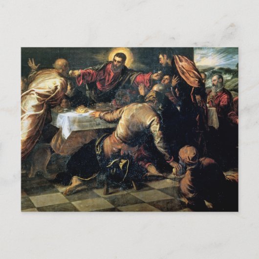 Het deeg bij Emmaus (olie op doek) Briefkaart (Voorkant)